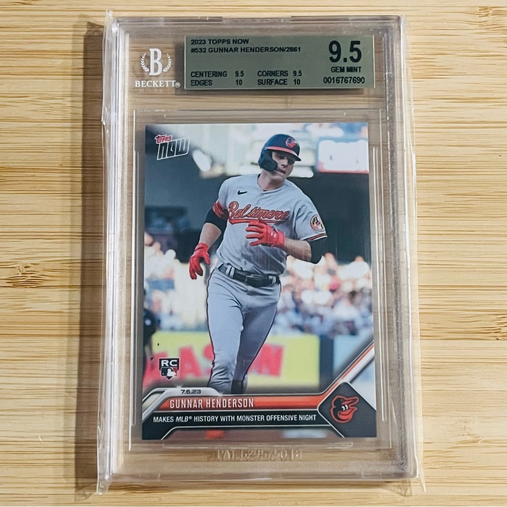 GUNNAR HENDERSON 2023 Topps Now Rookie Card RC Graded BGS 9.5 Gem Mint